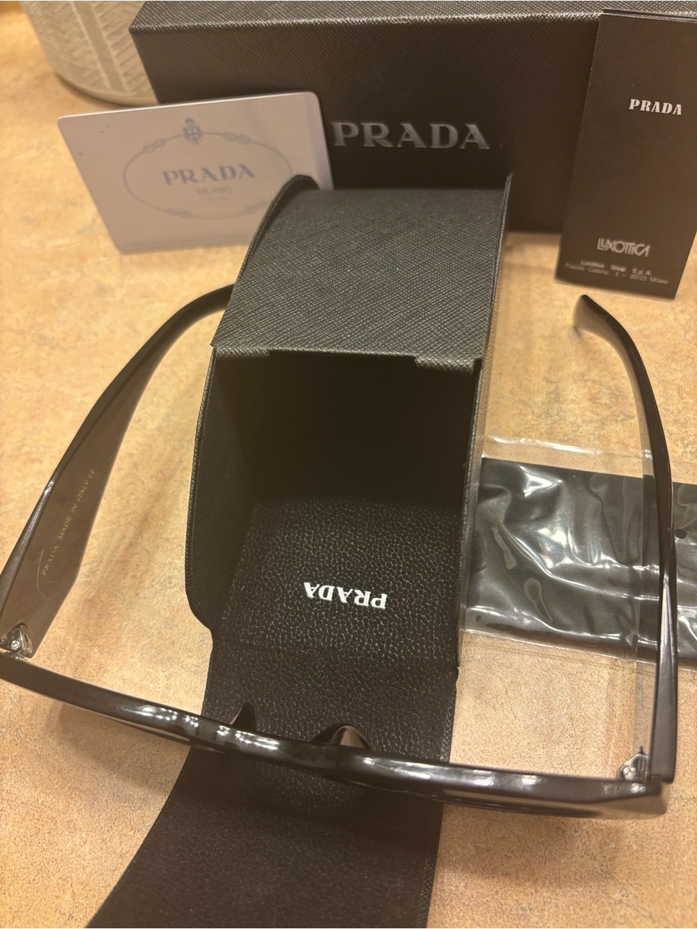 Prada Black Rectangle Sunglasses - Picture 14 of 16